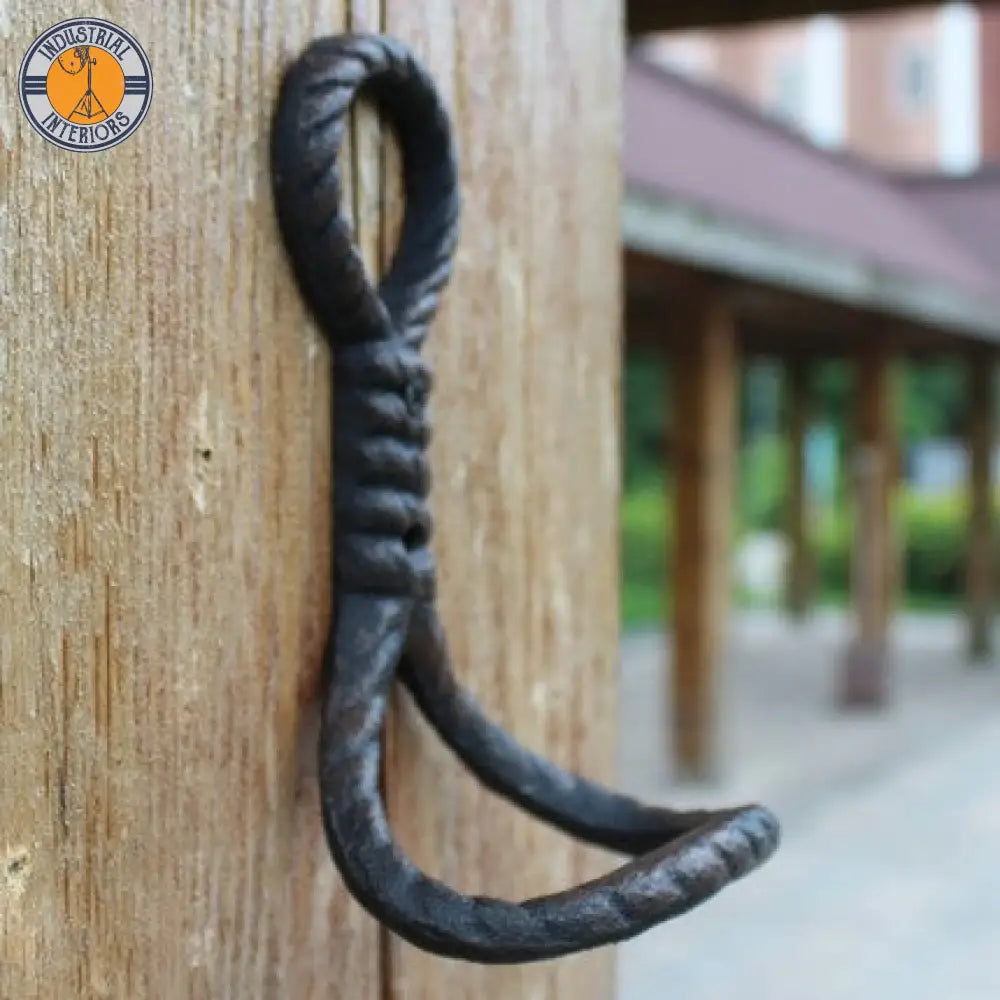 2Pcs European Style Industrial Cast Iron Knot Hook Hanger