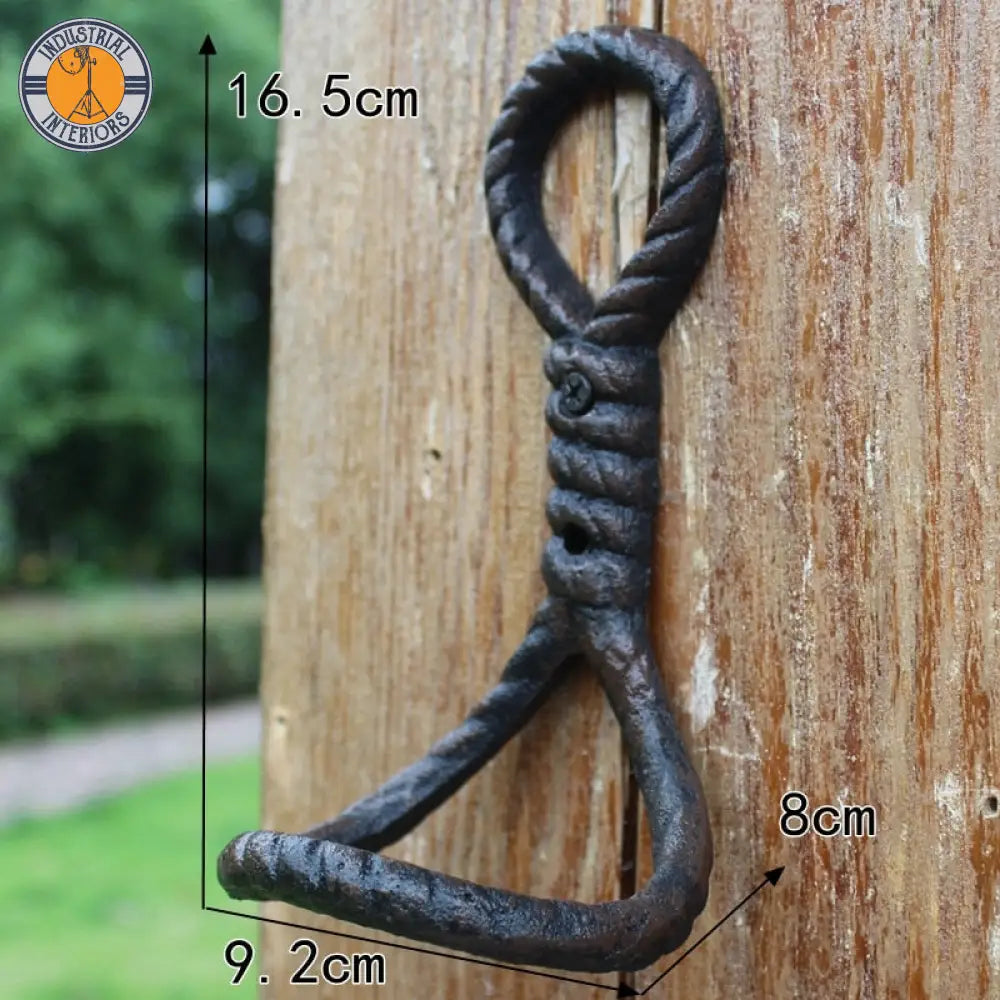 2Pcs European Style Industrial Cast Iron Knot Hook Hanger