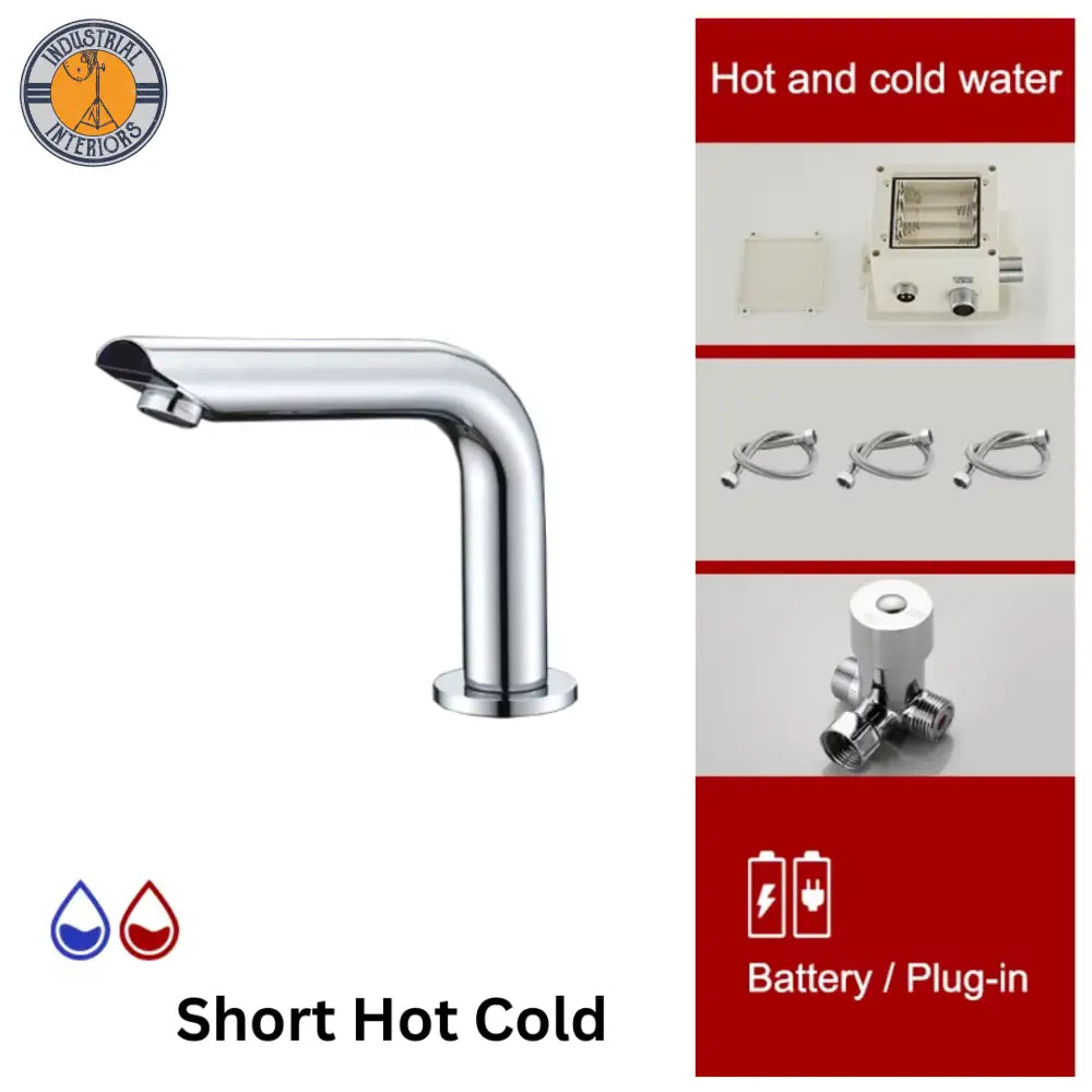 Automatic Sensor Hot And Cold Chrome Basin Faucet Short