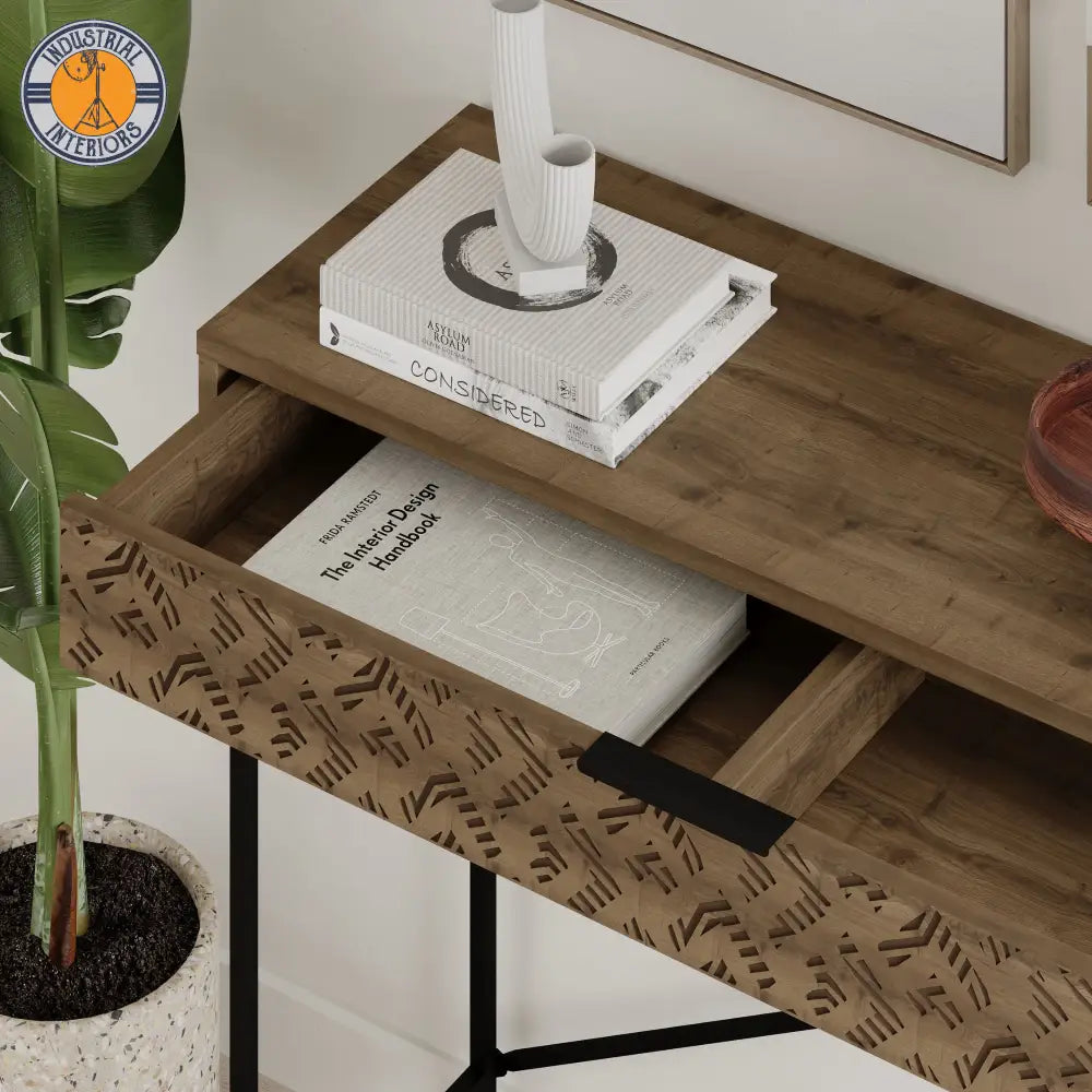 Brown Wooden Console Table