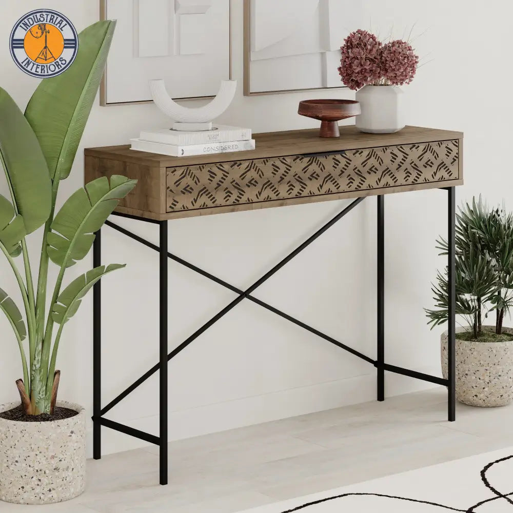 Brown Wooden Console Table