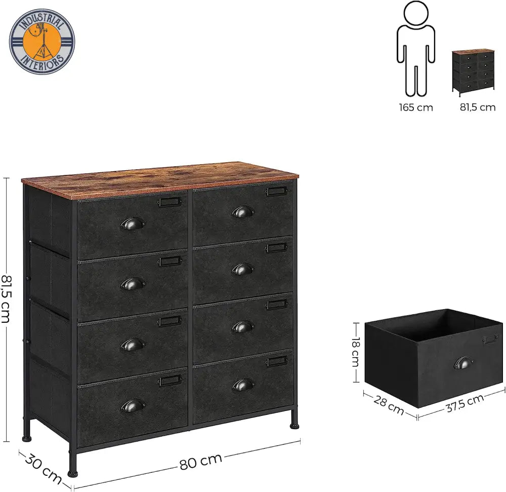Industrial Chest Drawers Wide Console