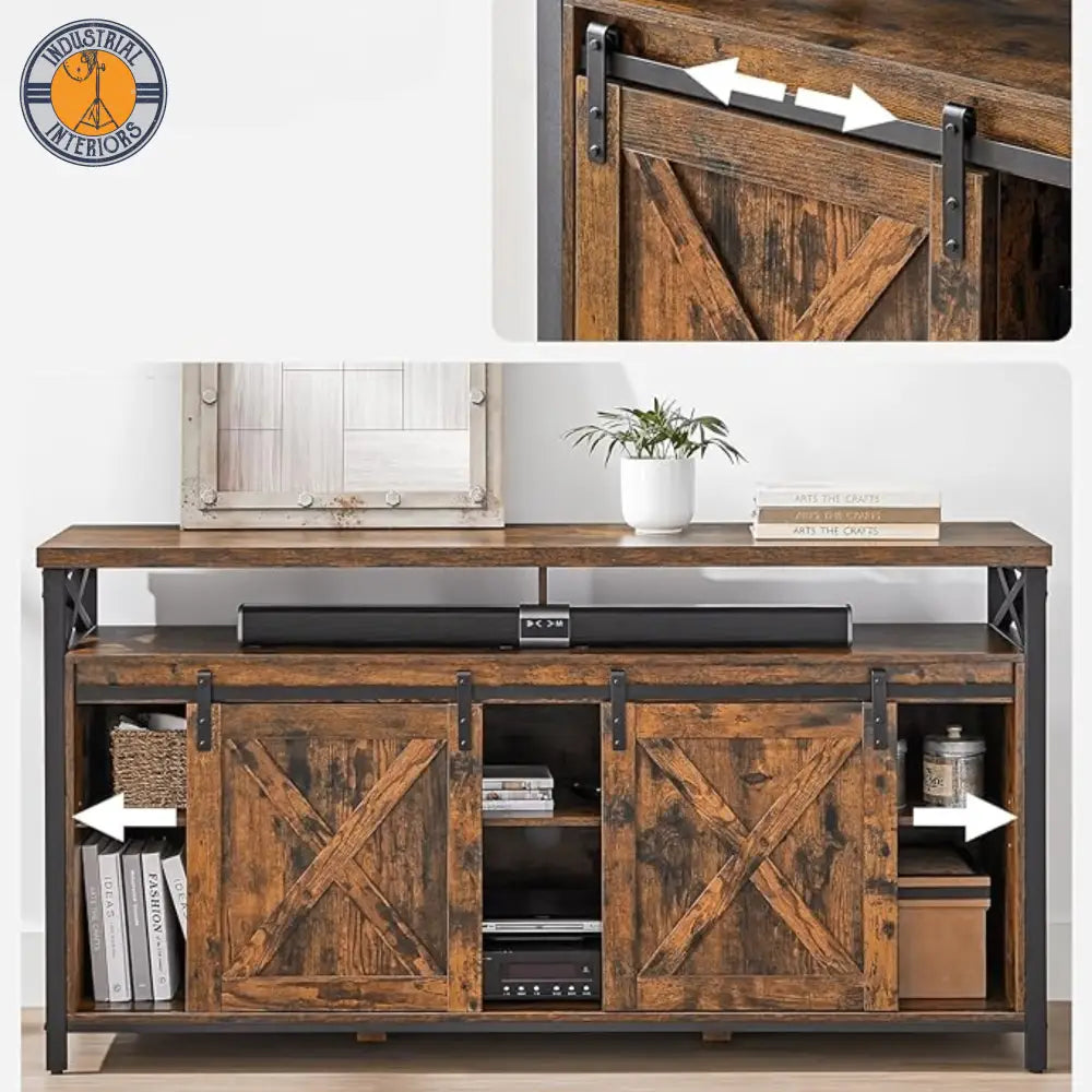 Industrial Tv Stand With Adjustable Shelves