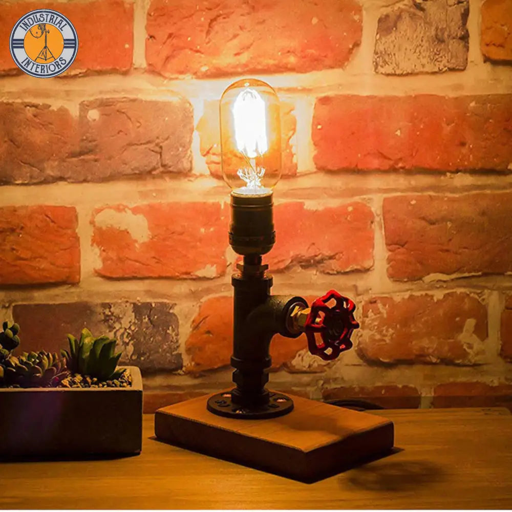 Retro Industrial Style Water Pipe Iron Table Lamp