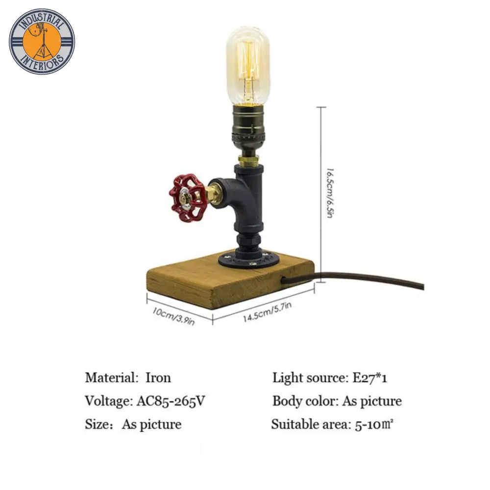 Retro Industrial Style Water Pipe Iron Table Lamp