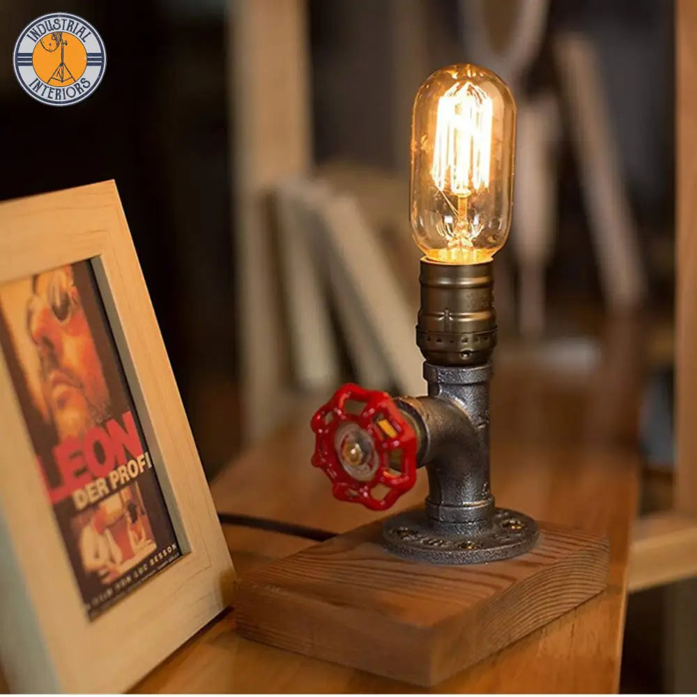 Retro Industrial Style Water Pipe Iron Table Lamp