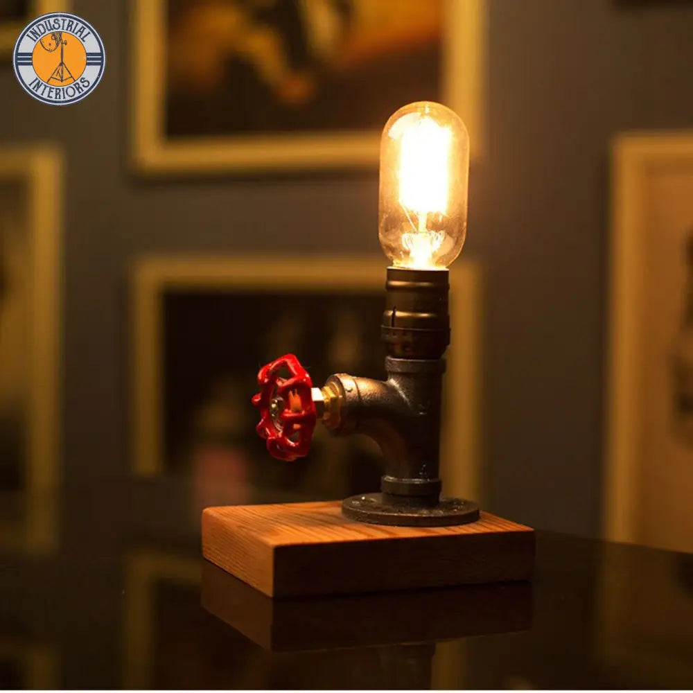 Retro Industrial Style Water Pipe Iron Table Lamp