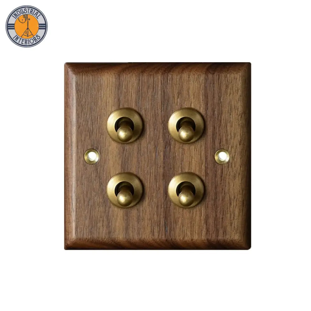 Retro Vintage Wall Lighting Switch Plate Socket 4Gang2Way