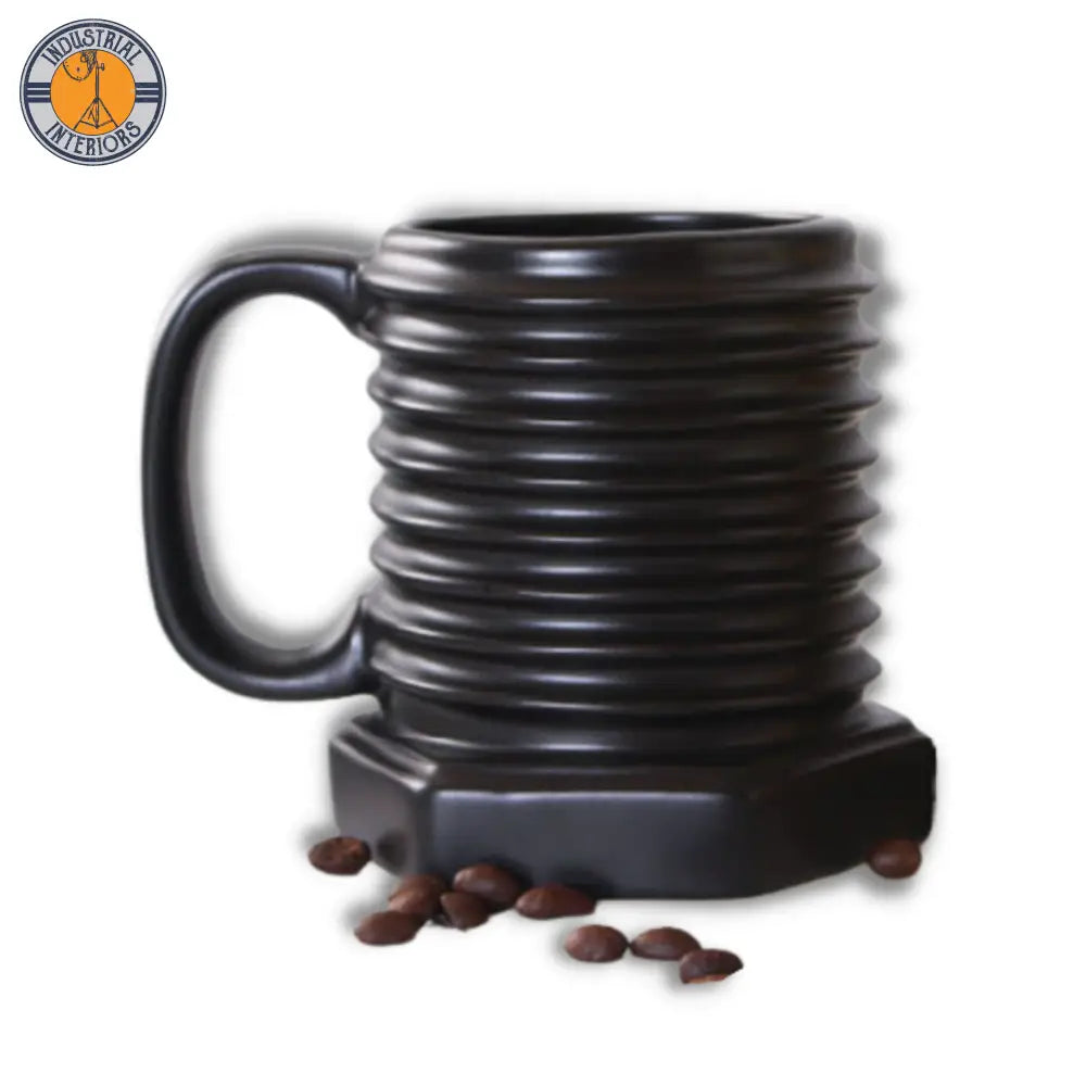Screw Shape Ceramic Coffee Mug/Drinking Cup Black Mug