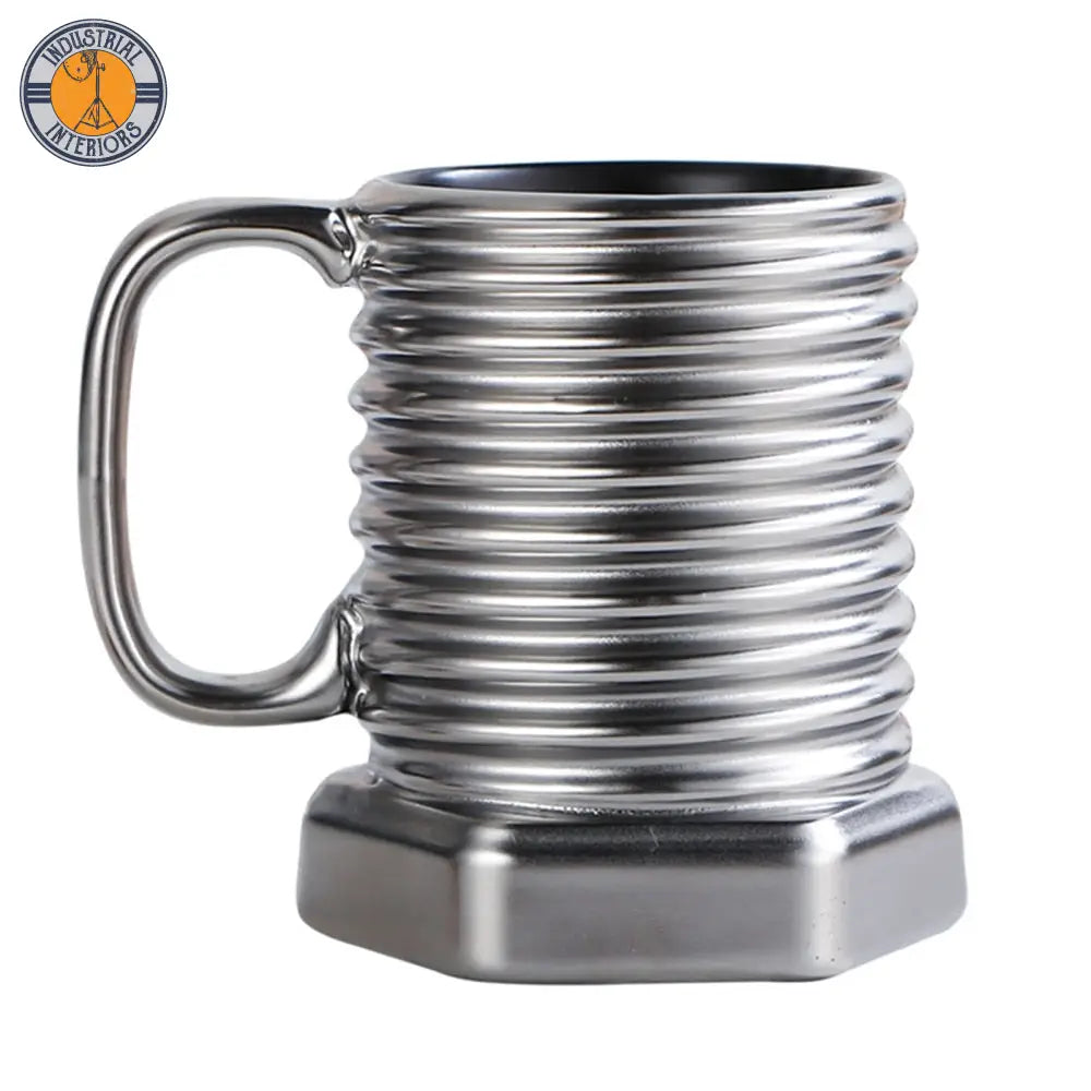 Screw Shape Ceramic Coffee Mug/Drinking Cup Silver Mug