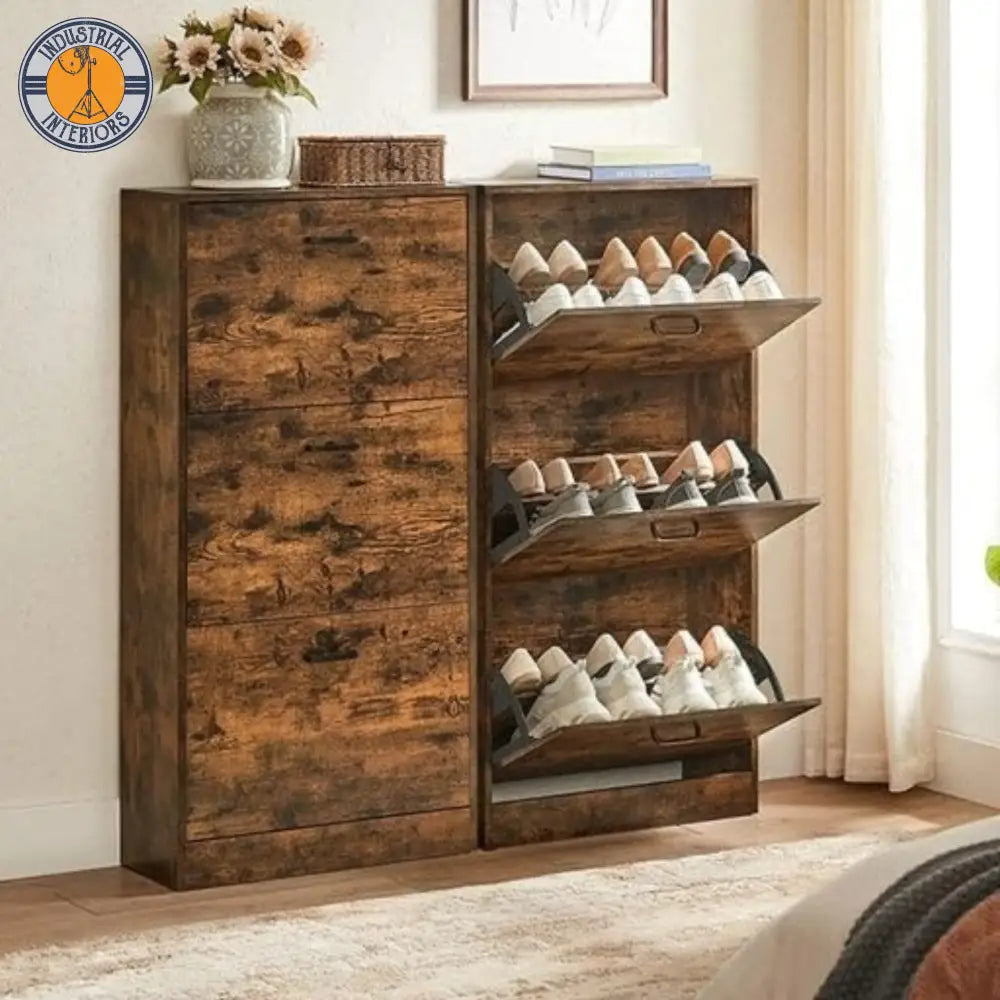 Shoe Rack With Wooden Compartments Shoe Rack