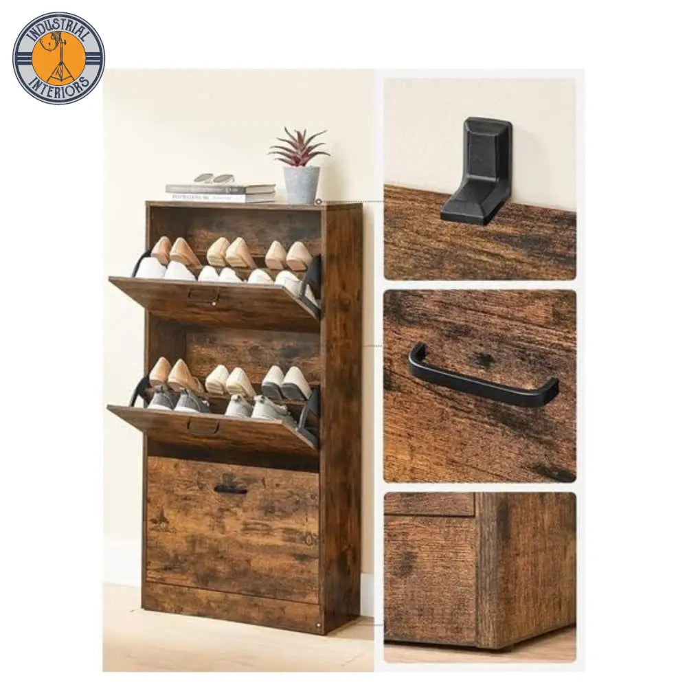 Shoe Rack With Wooden Compartments Shoe Rack