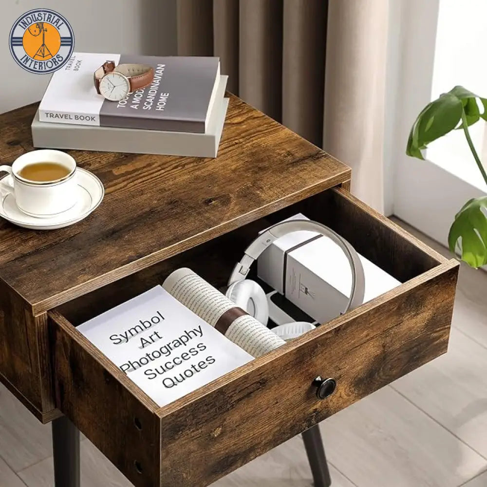 Sofa Side Table With A Drawer And Tapered Legs