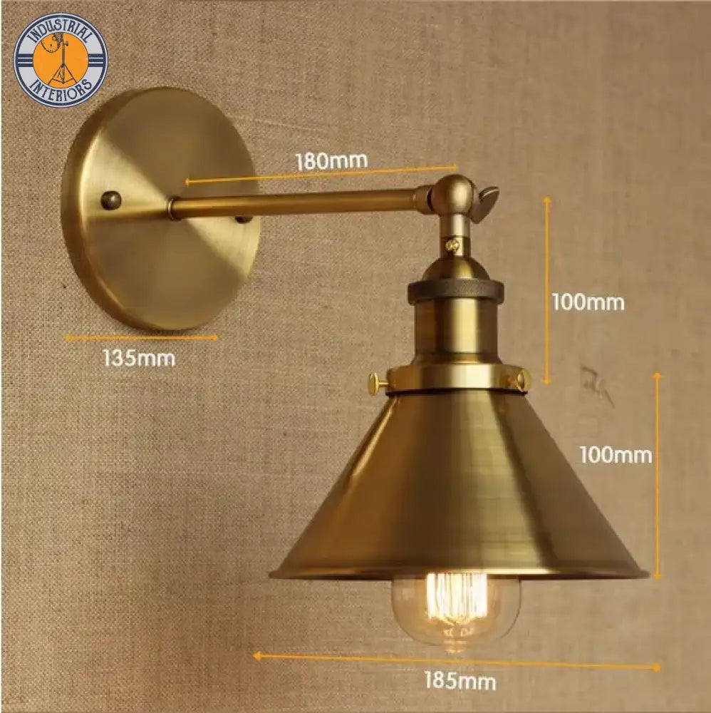 Vintage Iron Brass America Loft Industrial Style Wall Light Fixtures