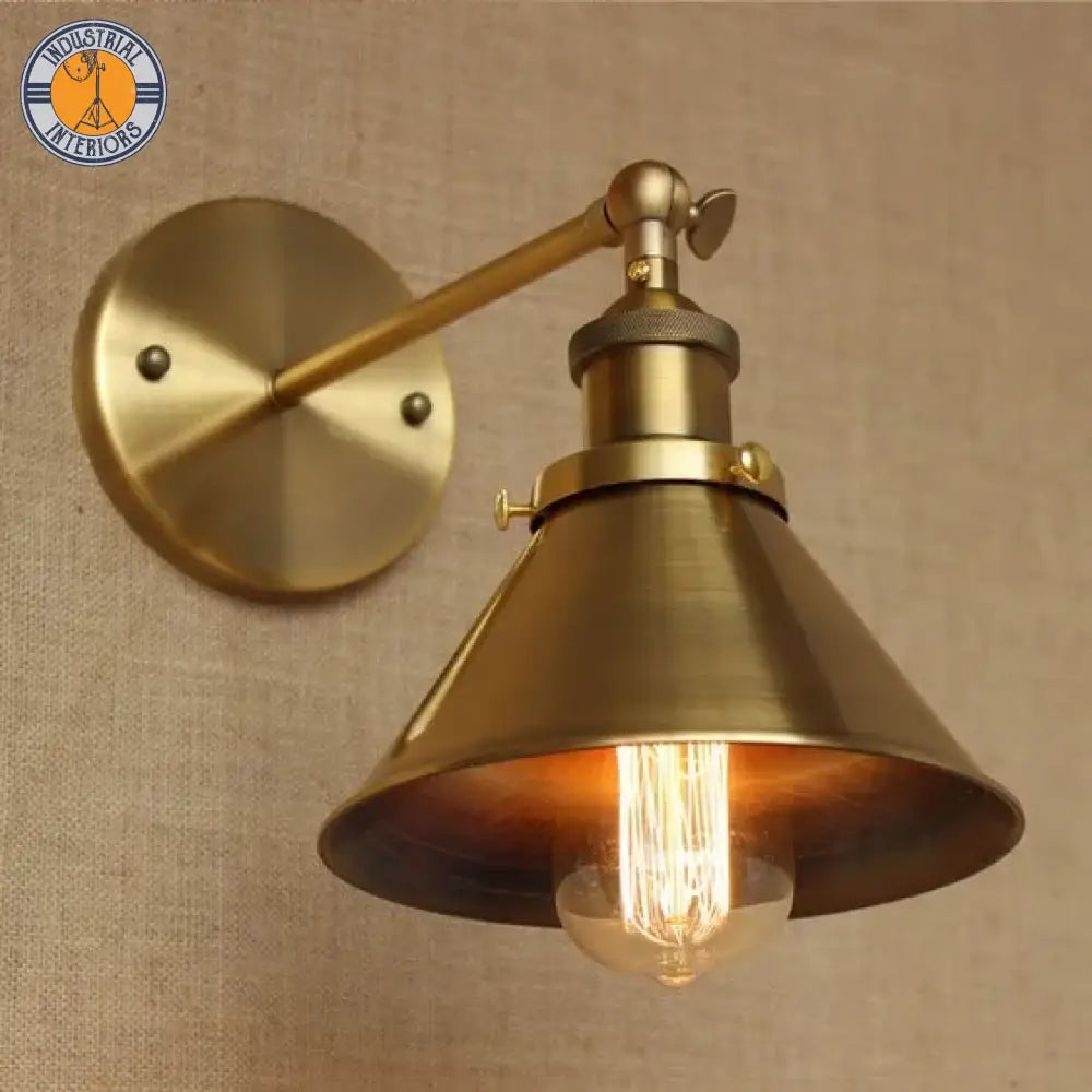 Vintage Iron Brass America Loft Industrial Style Wall Light Fixtures