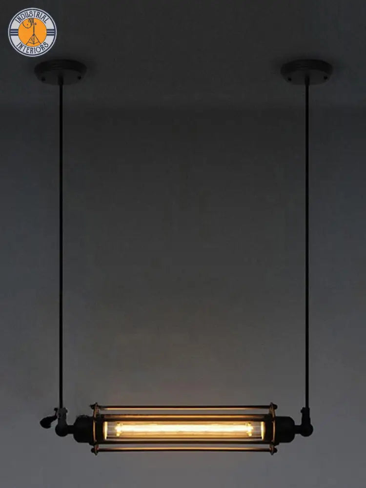Vintage Pendant Adjustable Industrial Lighting Fixtures Black With Bulb Light