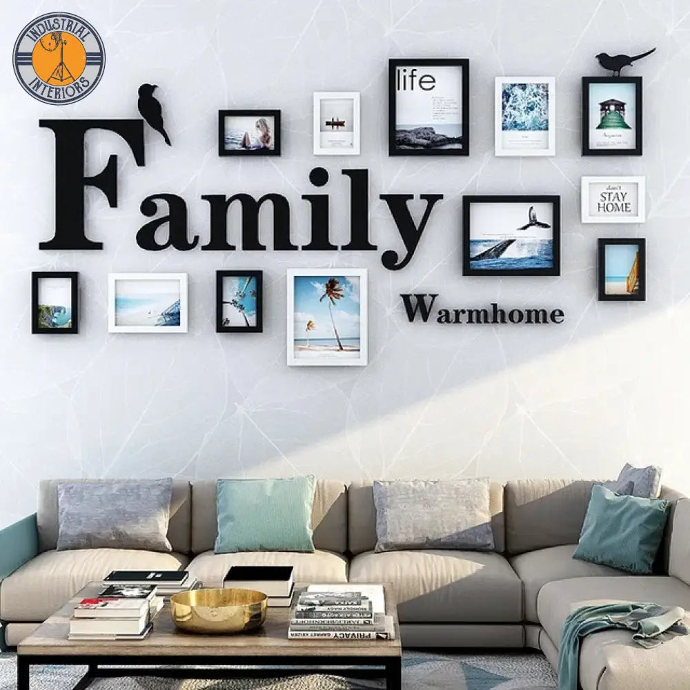 12 Piece Wood Pictures Wall Family Frame Decor Frames