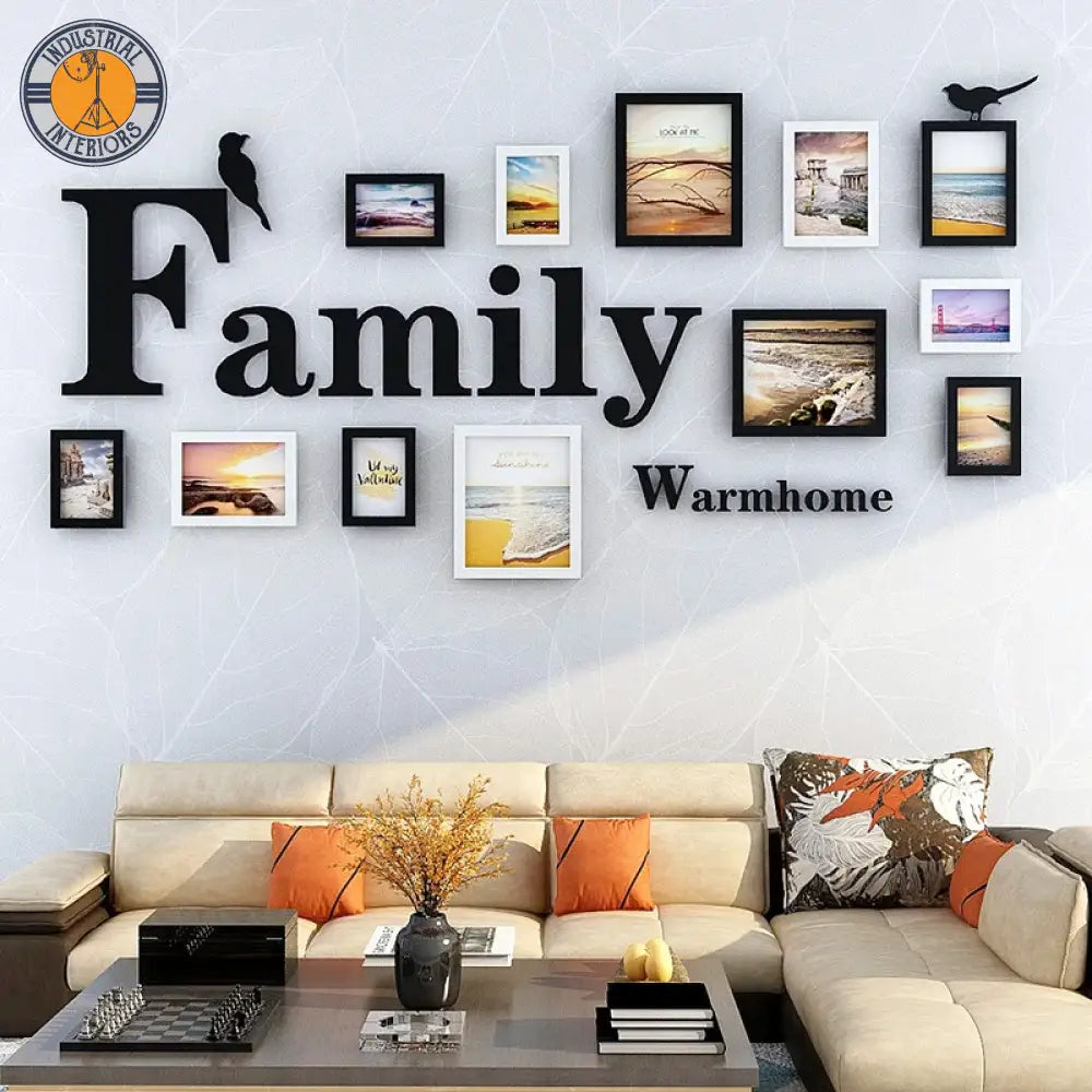 12 Piece Wood Pictures Wall Family Frame Decor Frames