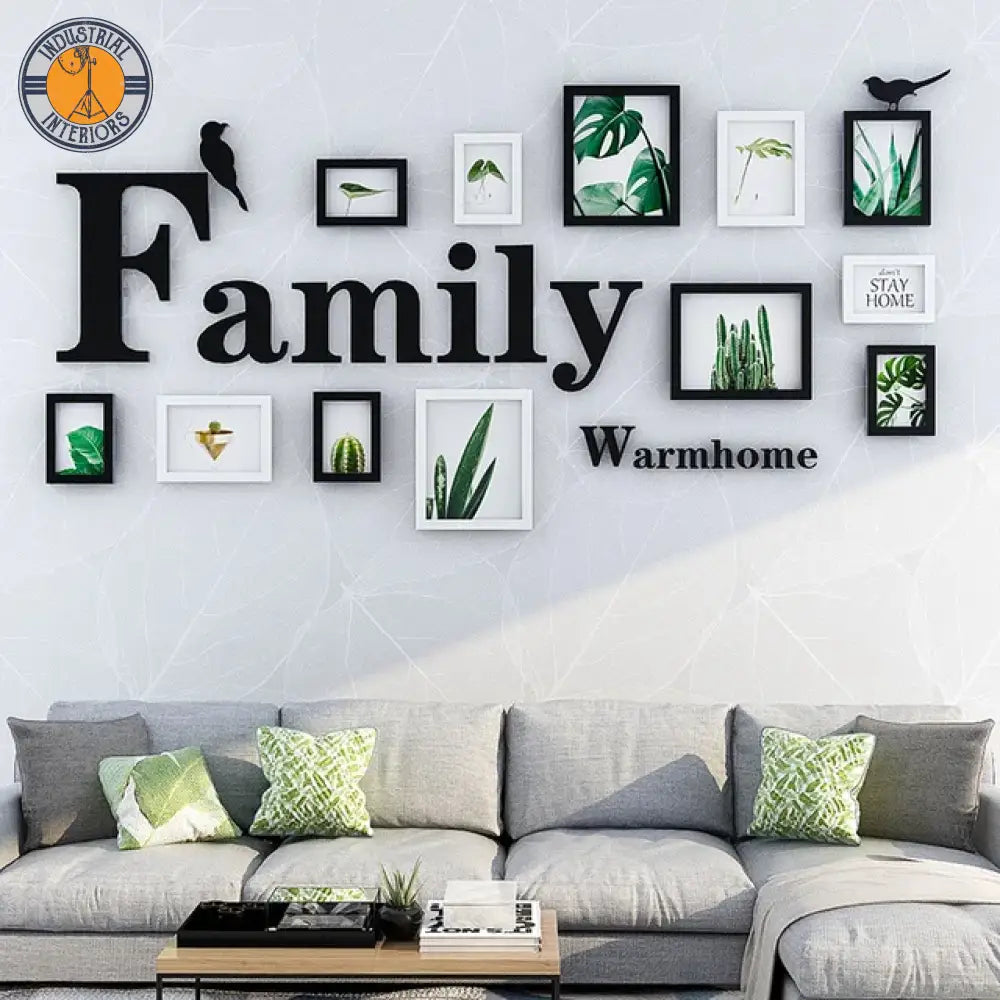 12 Piece Wood Pictures Wall Family Frame Decor Frames