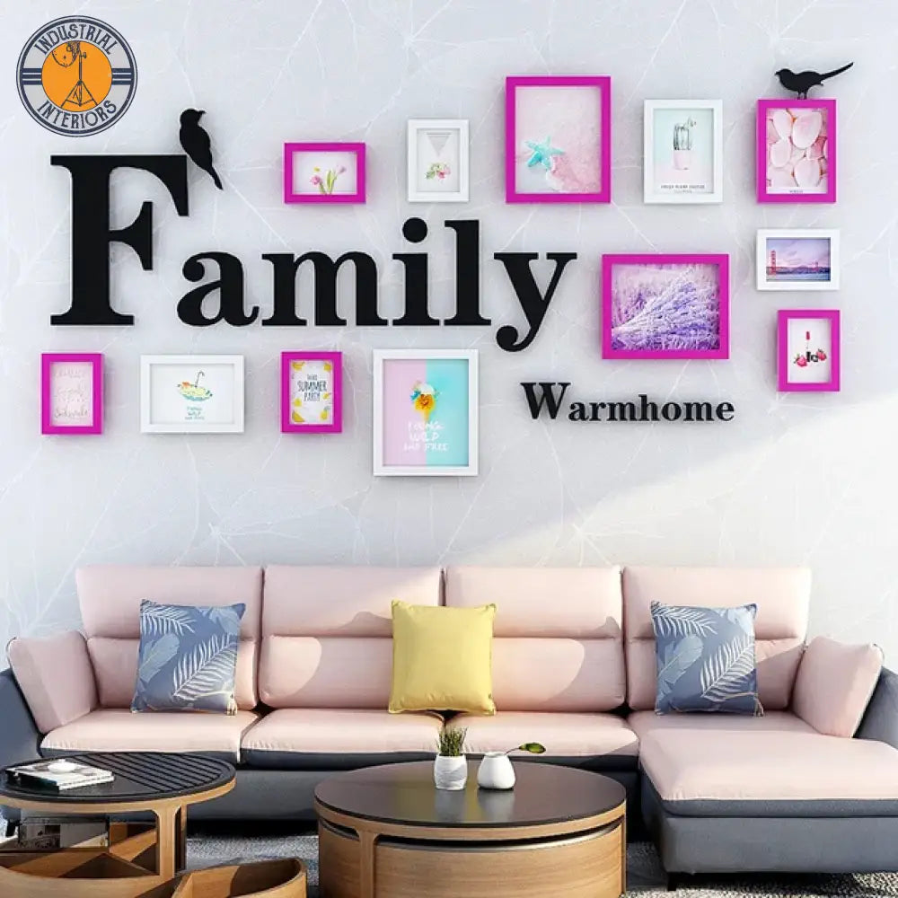 12 Piece Wood Pictures Wall Family Frame Decor Frames