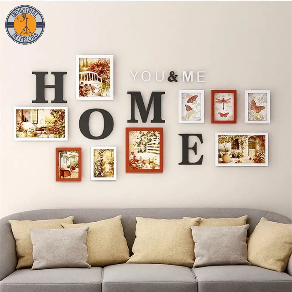 12 Piece Wood Pictures Wall Family Frame Decor Frames