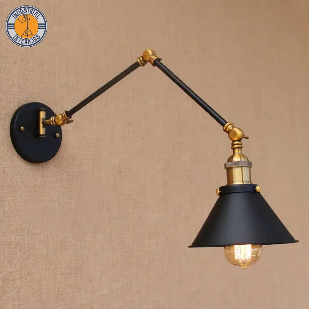 Adjustable Long Swing Arm Wall Light Fixture