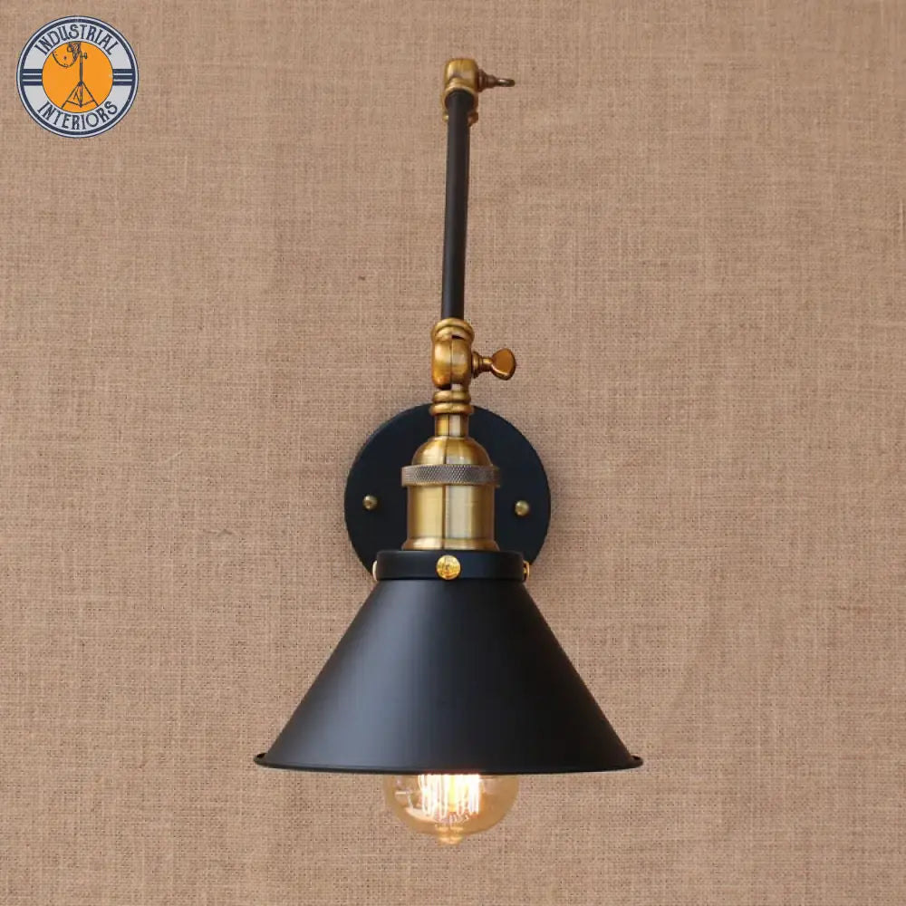 Adjustable Long Swing Arm Wall Light Fixture