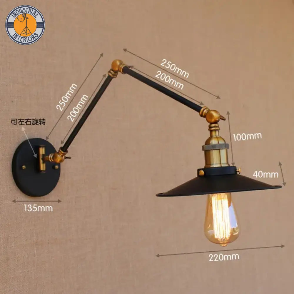 Adjustable Long Swing Arm Wall Light Fixture