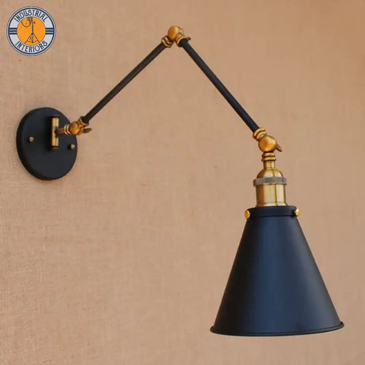 Adjustable Long Swing Arm Wall Light Fixture Style 1