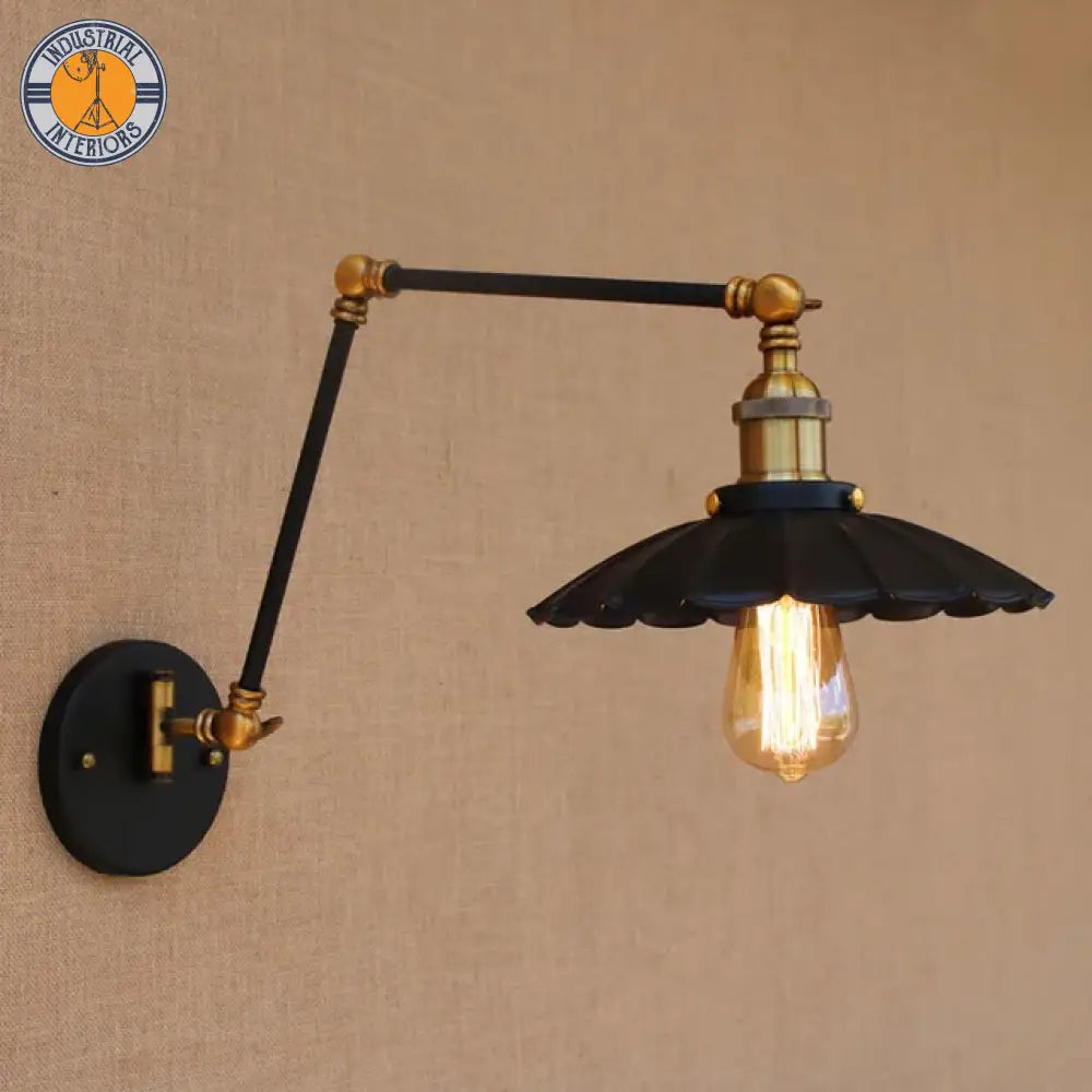 Adjustable Long Swing Arm Wall Light Fixture Style 3