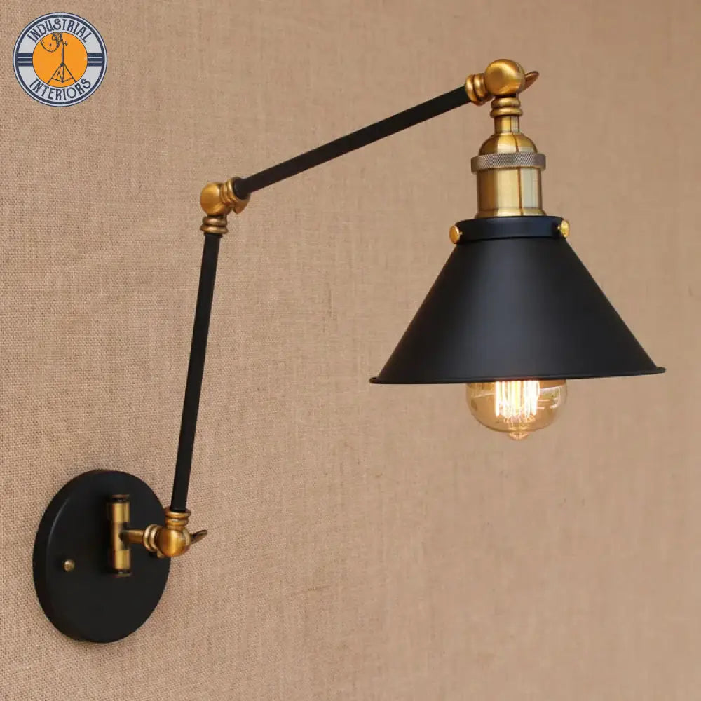 Adjustable Long Swing Arm Wall Light Fixture Style 4