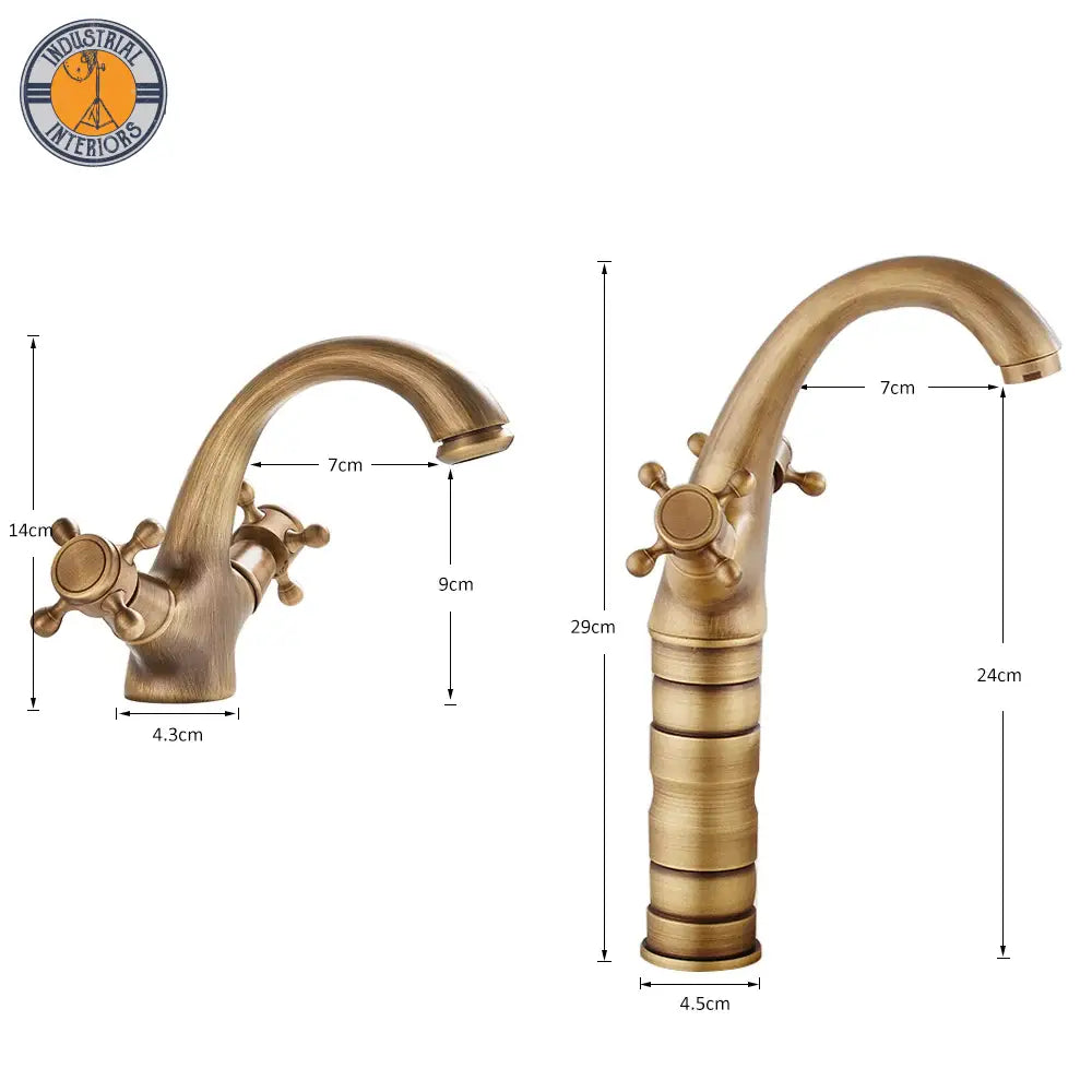 Antique Brass Basin Faucet Single Handle Hot Cold Mixer Tap Torneiras Bathroom Vessel Sink Reto