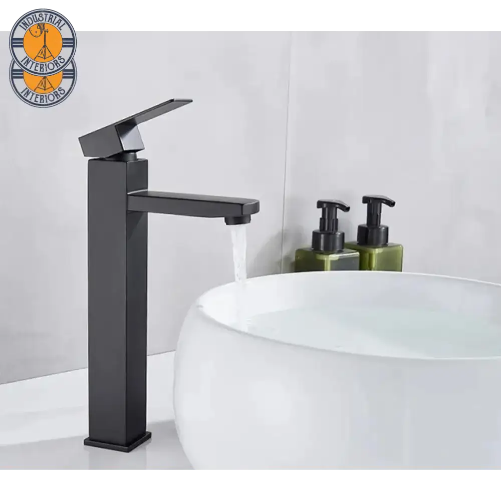 Bathroom Washbasin Mixer Tap Single Handle High Matte Black