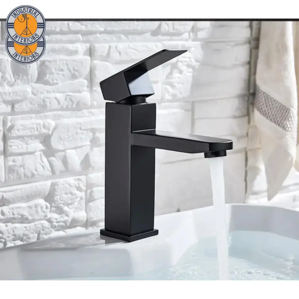 Bathroom Washbasin Mixer Tap Single Handle Short Matte Black