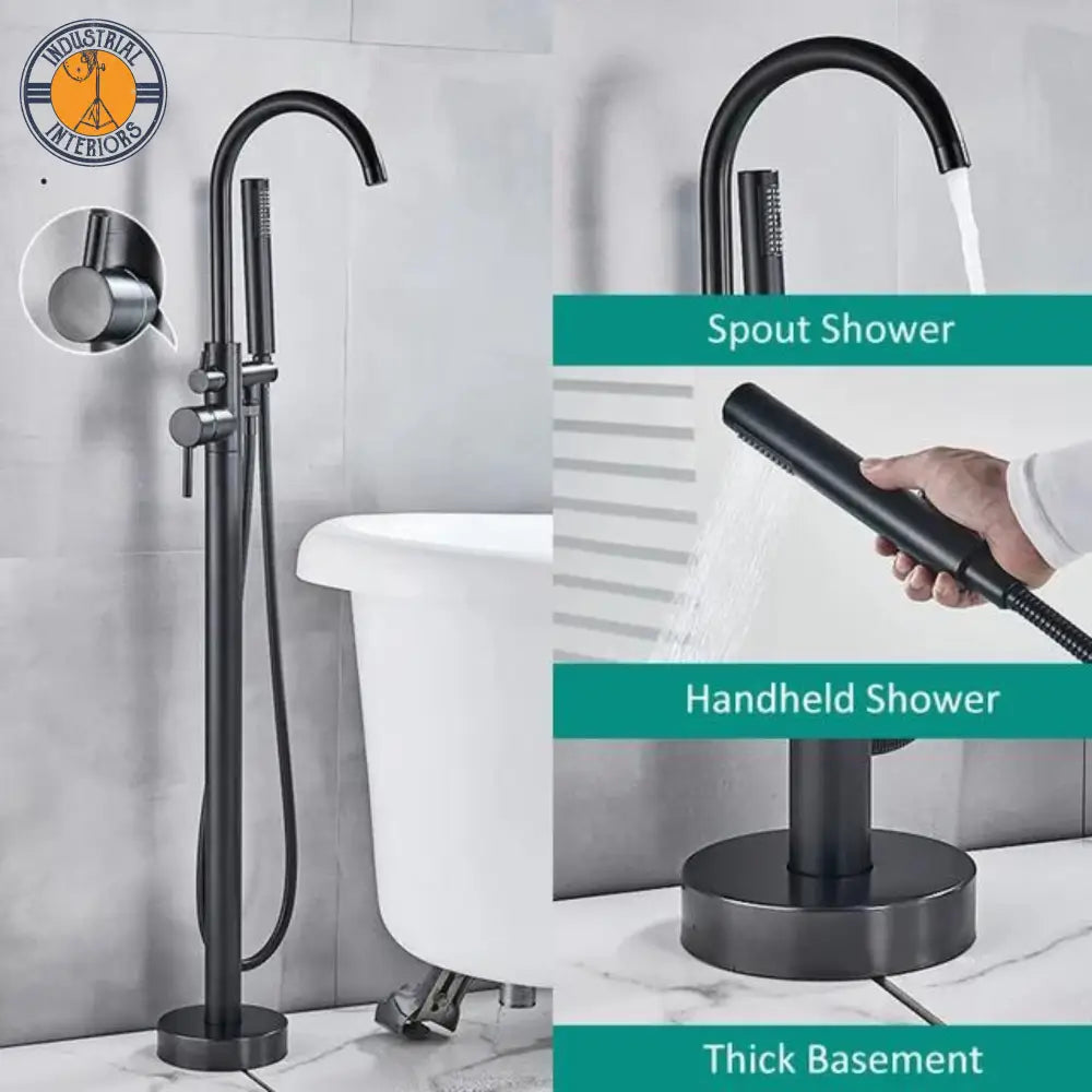 Brass Mixer Tap With Ceramic Hand Shower Matte Black C