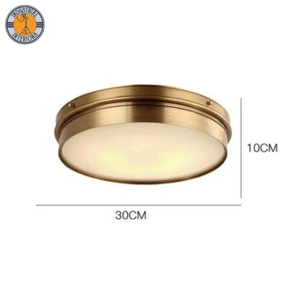 Brass Vintage Led Modern Ceiling Light 30Cm 18W