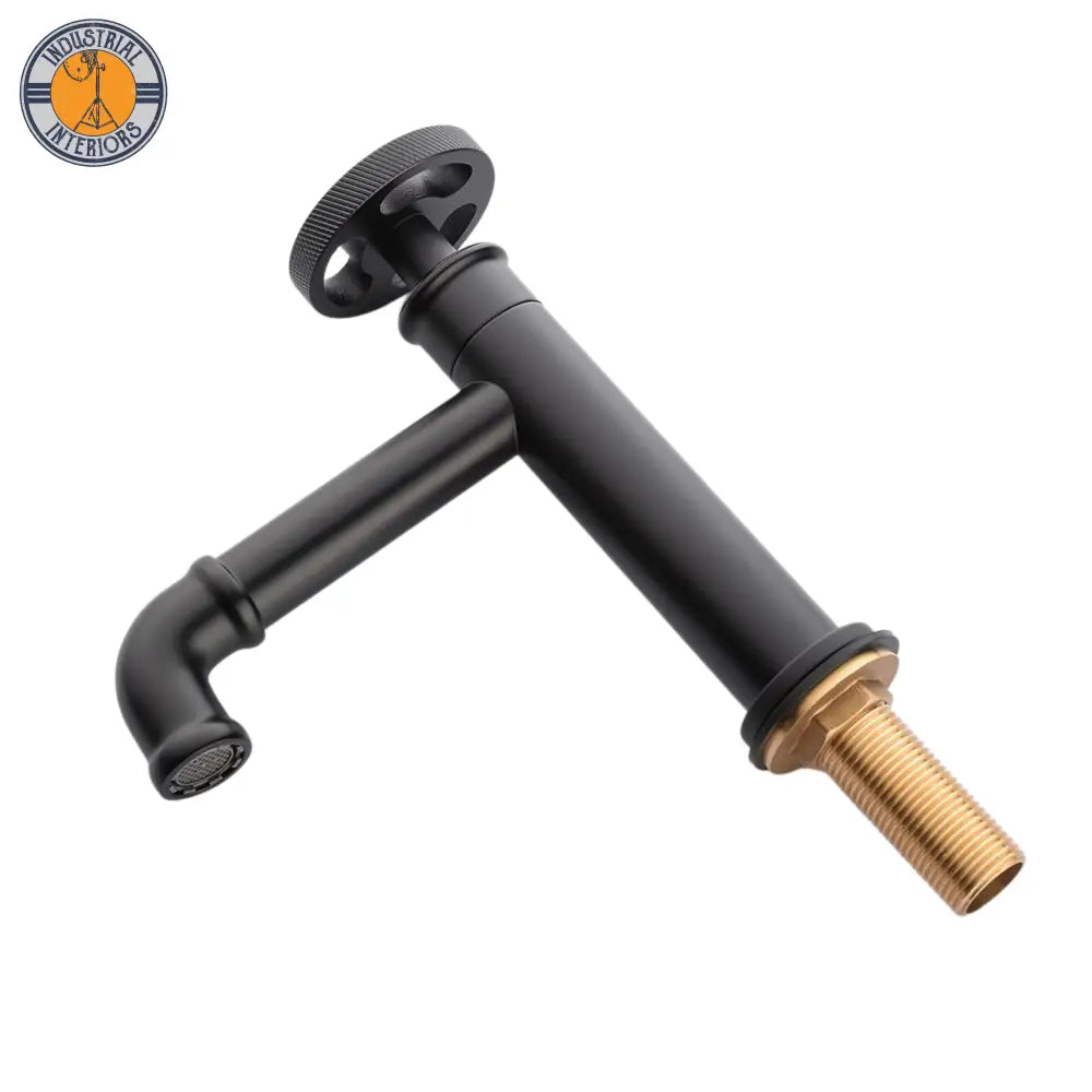 Cold Water Black Brass Basin Faucet Deck Mount