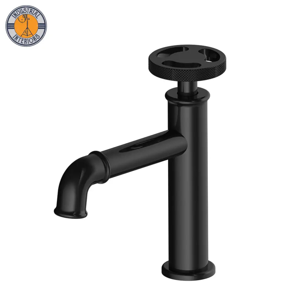 Cold Water Black Brass Basin Faucet Deck Mount Short