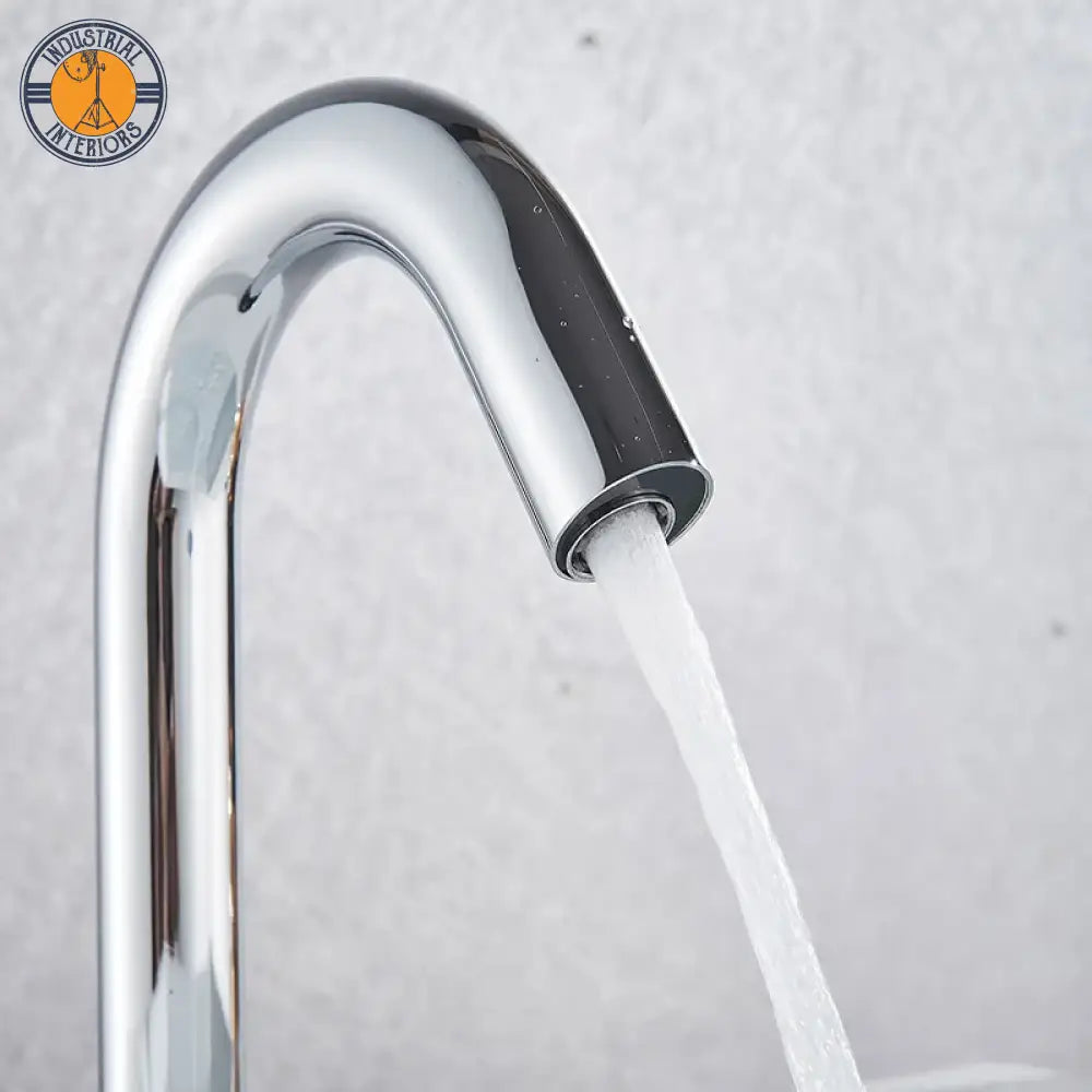 Black Sensor Faucet Bathroom Sink Deck Mount Hot And Cold Automatic Basin Battery Powered Water