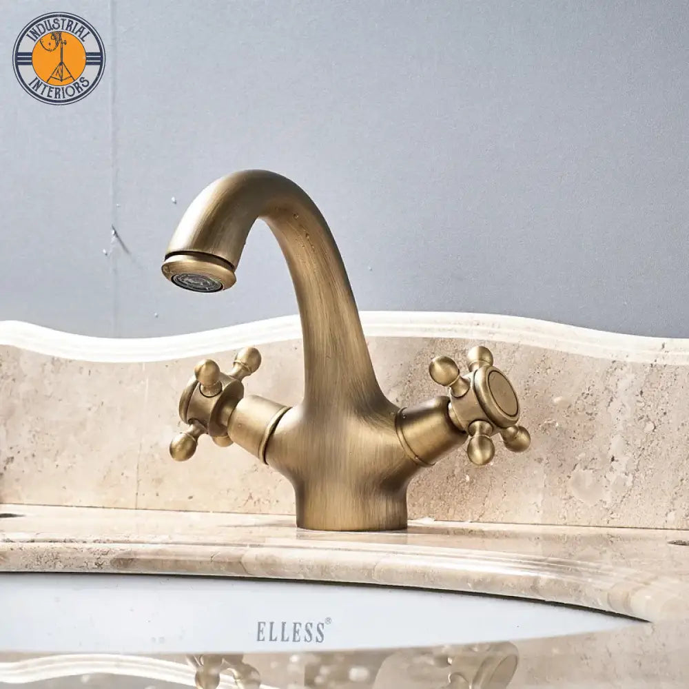 Free Shipping Dual Handle Basin Faucet Single Hole Deck Mounted Brass Bathroom Vanity Sink Mixers