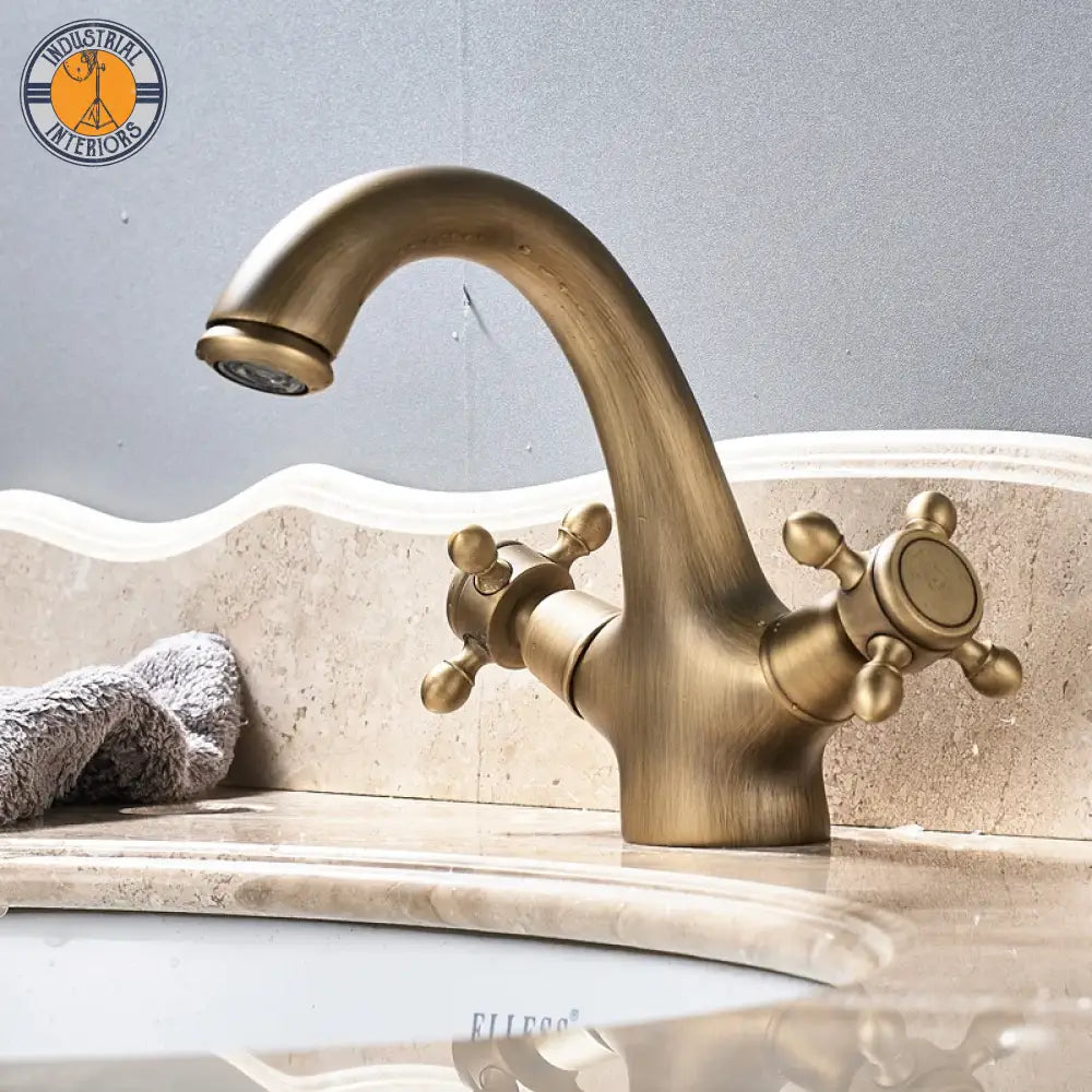 Free Shipping Dual Handle Basin Faucet Single Hole Deck Mounted Brass Bathroom Vanity Sink Mixers