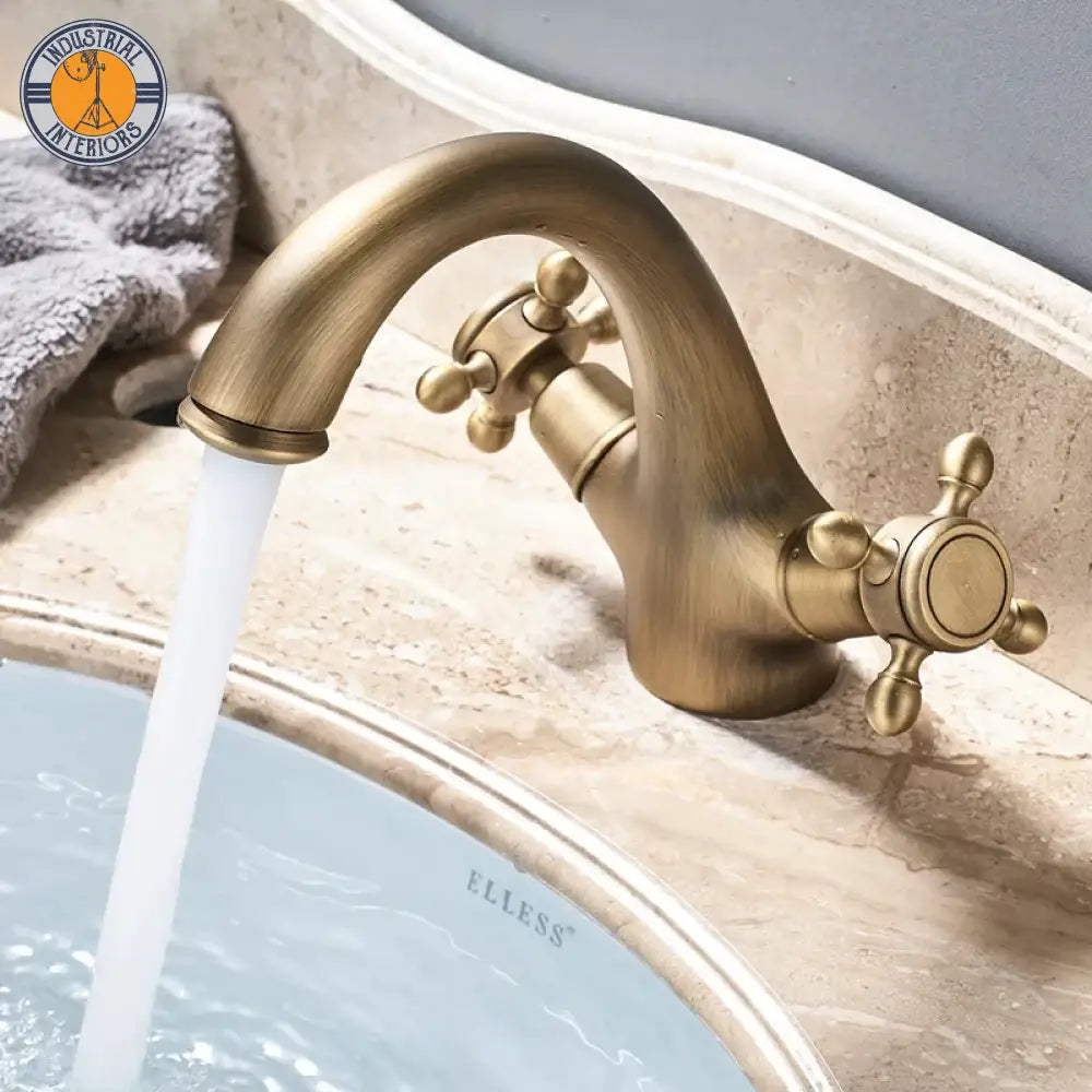 Free Shipping Dual Handle Basin Faucet Single Hole Deck Mounted Brass Bathroom Vanity Sink Mixers