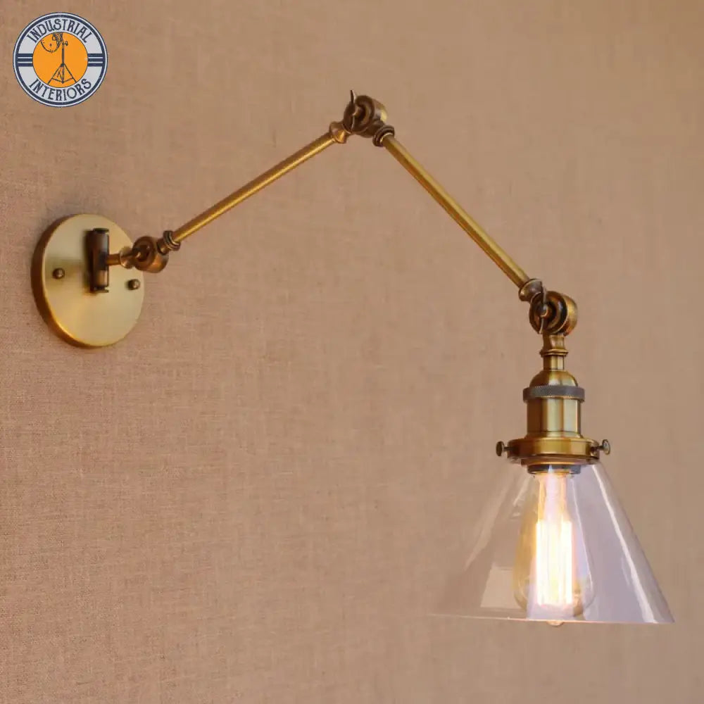 Glass Ball Antique Brass Loft Industrial Wall Light Fixtures Lampshade Style 2