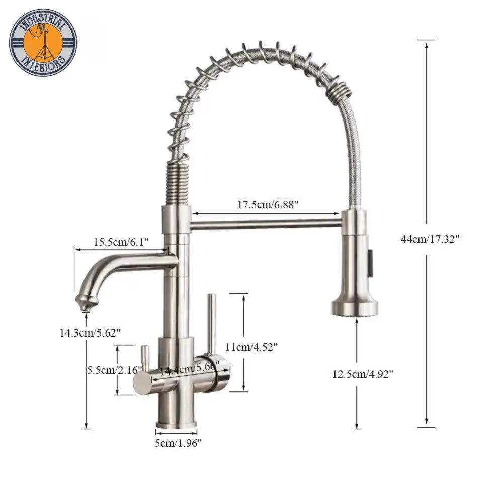 Hot And Cold Drinking Water Pull Out Kitchen Mixer Crane Purification