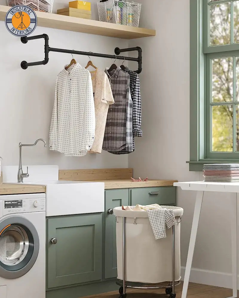 Industrial Design Clothes Rail Set of 2 Wall Mounted – Industrialinteriors