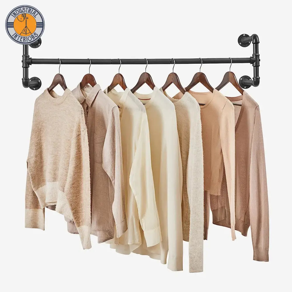 Industrial Design Clothes Rail Set Of 2 Wall Mounted