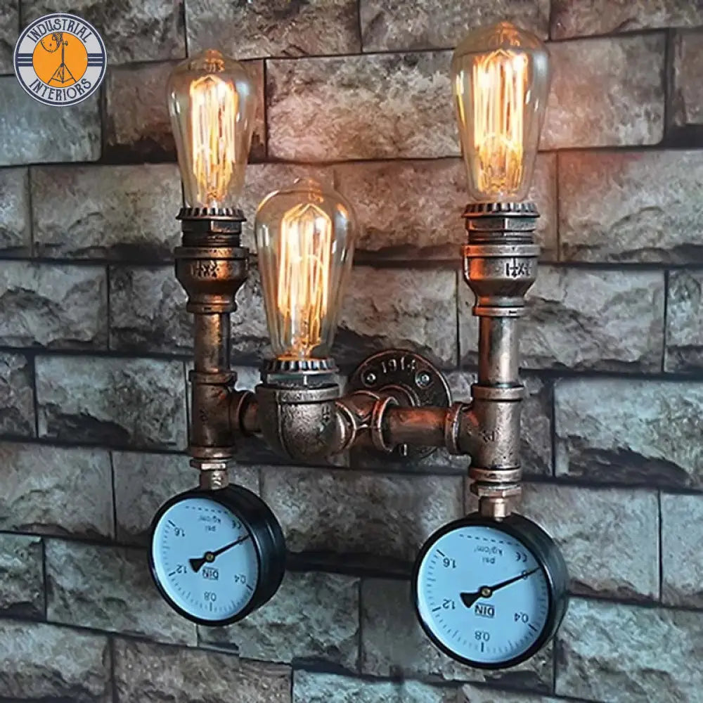 Industrial Led Wall Light Vintage Water Pipe Lighting Fixtures Loft Light