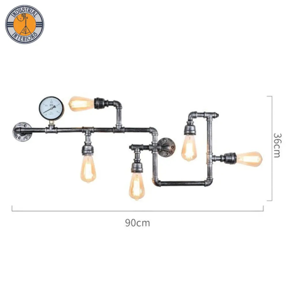 Industrial Led Wall Light Vintage Water Pipe Lighting Fixtures Loft Light