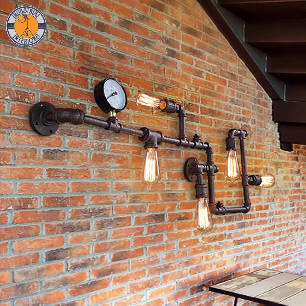 Industrial Led Wall Light Vintage Water Pipe Lighting Fixtures Loft Light