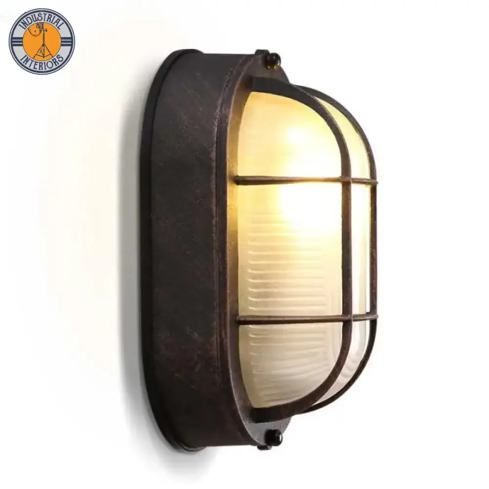 Industrial Retro Wall Light Fixture - Vintage Glass Lampshade 0-5W / Warm White (2700-3500K)